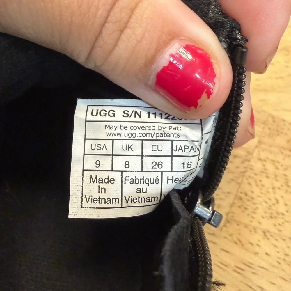UGG Kids Black Suede Ankle Boots
